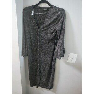 Lulus Women’s Button Front Midi Dress Charcoal Gray Size NWT Medium